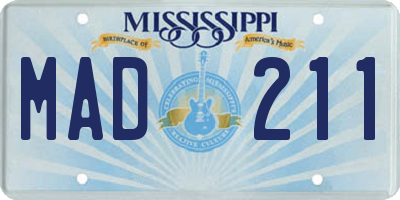 MS license plate MAD211