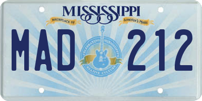 MS license plate MAD212