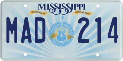 MS license plate MAD214