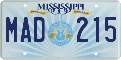MS license plate MAD215