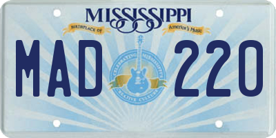 MS license plate MAD220