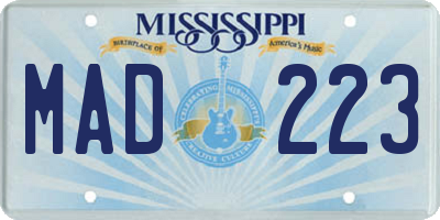 MS license plate MAD223