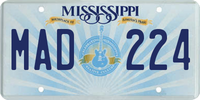 MS license plate MAD224