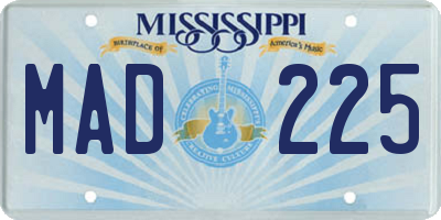 MS license plate MAD225