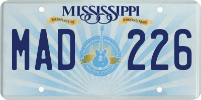 MS license plate MAD226