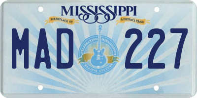 MS license plate MAD227