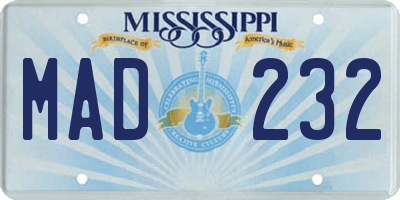 MS license plate MAD232