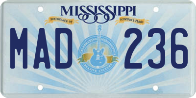 MS license plate MAD236