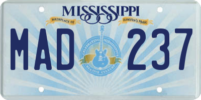 MS license plate MAD237