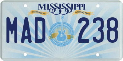 MS license plate MAD238