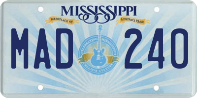MS license plate MAD240