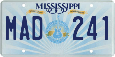 MS license plate MAD241