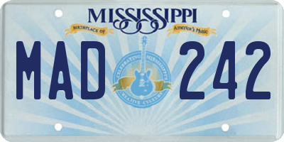 MS license plate MAD242