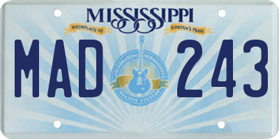 MS license plate MAD243