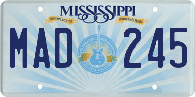 MS license plate MAD245