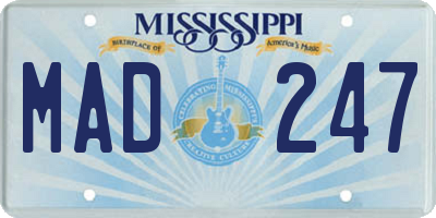 MS license plate MAD247