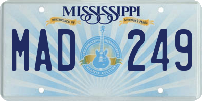 MS license plate MAD249