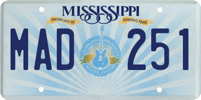 MS license plate MAD251