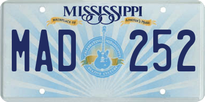 MS license plate MAD252