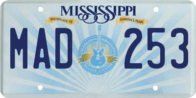 MS license plate MAD253