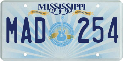 MS license plate MAD254