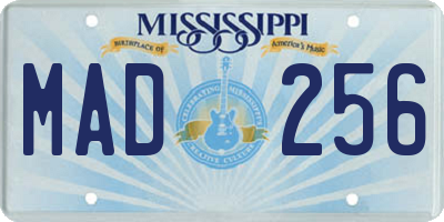 MS license plate MAD256