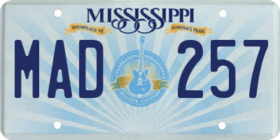 MS license plate MAD257