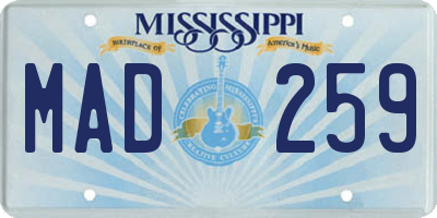MS license plate MAD259
