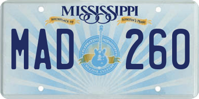 MS license plate MAD260