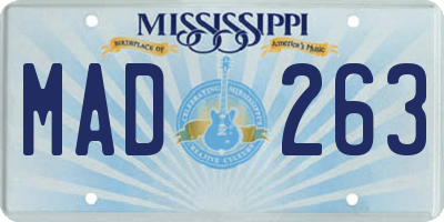 MS license plate MAD263