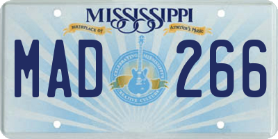 MS license plate MAD266