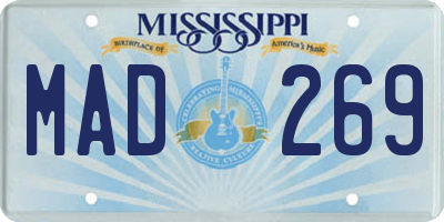 MS license plate MAD269