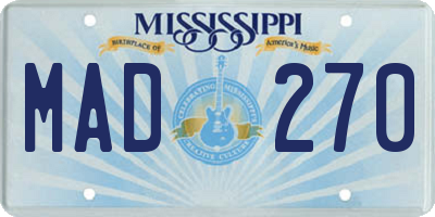 MS license plate MAD270