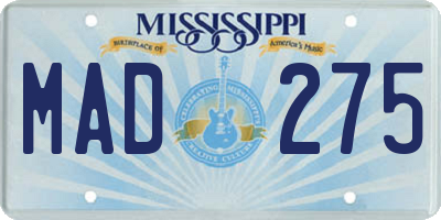 MS license plate MAD275