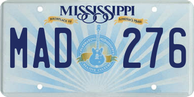 MS license plate MAD276