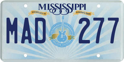 MS license plate MAD277