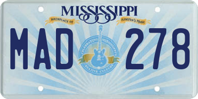 MS license plate MAD278