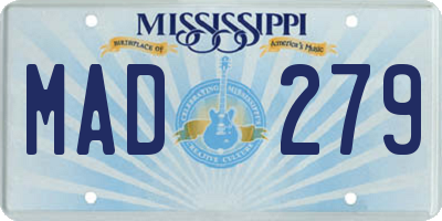 MS license plate MAD279