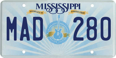 MS license plate MAD280