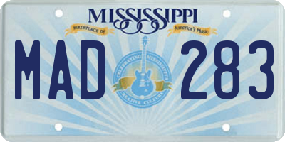 MS license plate MAD283