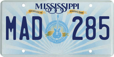 MS license plate MAD285