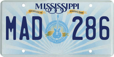 MS license plate MAD286