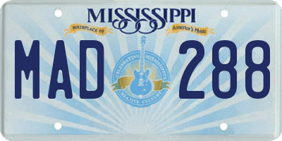 MS license plate MAD288