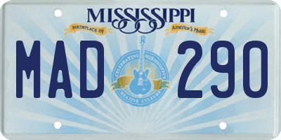 MS license plate MAD290
