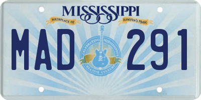 MS license plate MAD291