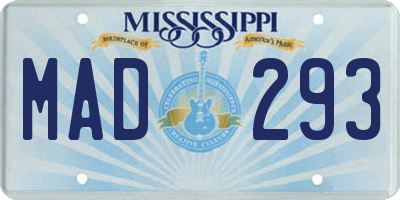 MS license plate MAD293