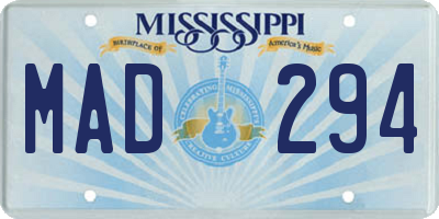 MS license plate MAD294