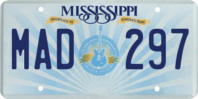 MS license plate MAD297