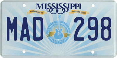MS license plate MAD298