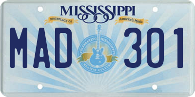 MS license plate MAD301